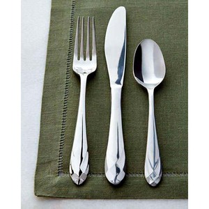 Juegos de cubiertos plateados para restaurante al por mayor, juego de cubiertos de boda de acero inoxidable con mango de resina negra - Product Image 3