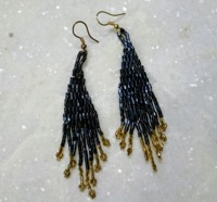 Vente en gros de perles de rocaille bohème rose noir boucles d'oreilles boho perles de rocaille boucles d'oreilles à franges boucles d'oreilles de mode