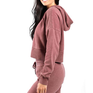 Meilleure vente OEM survêtement personnalisé écologique décontracté hiver chaud pour femmes ensemble bleu clair 100% coton polaire - Product Image 3