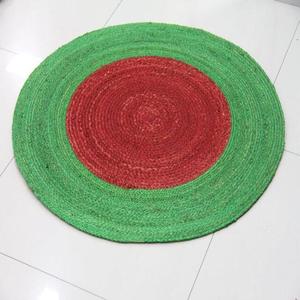 Alfombra de Yute Hecha a Mano Ecológica, Alfombra Redonda de Yute Natural, Alfombra Reversible Trenzada de Estilo Rústico Vintage - Product Image 1