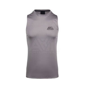 Camiseta sin mangas de gimnasio para hombre, de secado rápido, transpirable, para entrenamiento deportivo, con logo personalizado, OEM, al por mayor - Product Image 1