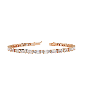สร้อยข้อมือเพชรแล็บ 6.95 กะรัต ทรงมรกตและทรงกลม ทอง 10K 14K 18K และเงิน 925 ของขวัญสุดหรูสำหรับเธอ Maz Jewels - Product Image 1