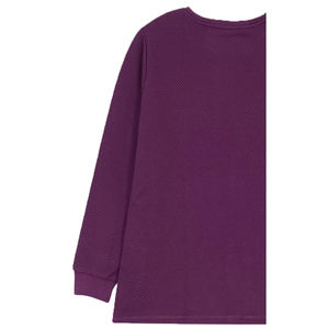 เสื้อสเวตเชิ้ตคอกลมผ้าฟลีซสำหรับผู้หญิง เป็นมิตรกับสิ่งแวดล้อม ระบายอากาศได้ดี กันลม สีม่วง ผลิตจากโพลีเอสเตอร์/คอตตอน น้ำหนัก 340 กรัม แขนยาว สำหรับฤดูหนาว สีพื้น - Product Image 6
