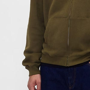 Sweat à capuche en polaire pour homme de haute qualité avec cordon de serrage pour ajuster la capuche, fermeture éclair, design / prix avantageux pour les acheteurs en gros - Product Image 2