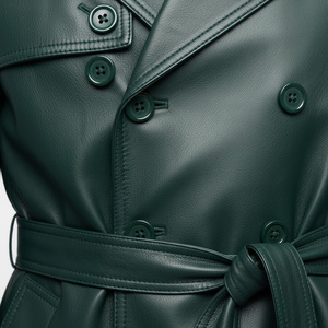 Gabardina de cuero genuino para hombre, proveedor de fábrica OEM, venta al por mayor, abrigo largo hecho a medida, ropa de invierno, prendas de vestir exteriores elegantes - Product Image 4