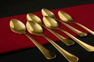 Best Finish Dinnerware Spoon Latest Design <b>Mirror</b> Polished Brass Short Handle Kitchenware <b>Tabletop</b> for Weddings - Product Image 2
