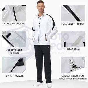 Men <b>Tracksuit</b> <b>Set</b> Lightweight Comfortable Slim Fit Breathable Best Supplier Custom Zipper Jacket and Pants For All Season - Product Image 4