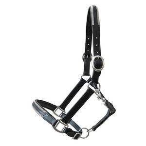 Glamour Soft Rembourré Cuir Western Horse Halter avec 4 Rangées de Strass Elégant Bride Style Muserolle et Neckpiece - Product Image 1