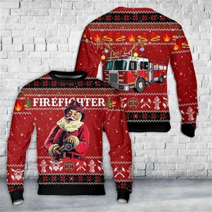 2024 Santa Claus invierno sólido liso teñido ecológico feo suéter divertido Navidad pulóver Top hombres mujeres ropa Festival regalo - Product Image 3