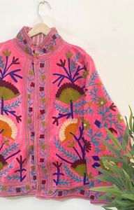 Handmade Velvet Embroidery Suzani Jacket Floral print <b>Beach</b> Wear Jacket Indian Wholesaeller Of Jacket Winter Jackets - Product Image 5