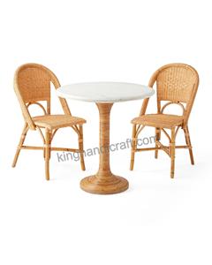 Silla clásica de bistro francés para exteriores con asiento de ratán hecho a mano y ligero para uso en cafetería y restaurante - Product Image 2