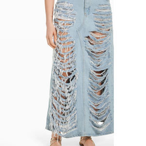 Short en jean taille moyenne coupe ample déchiré décontracté grande taille pour femme 100% coton respirant lavé tissé - Product Image 2