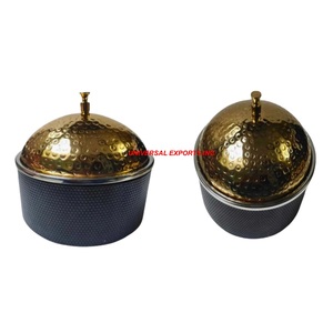 Calentador de comida de metal decorativo para boda, mesa redonda, cazuela hecha a mano, calentador de comida de metal de lujo de calidad superior - Product Image 1