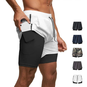 Quick Dry Nylon Custom Logo 5 Inch Workout Training 2 in 1 <b>Mens</b> Gym <b>Shorts</b> With <b>Compression</b> Liner High Quality <b>Men's</b> <b>Shorts</b> - Product Image 1