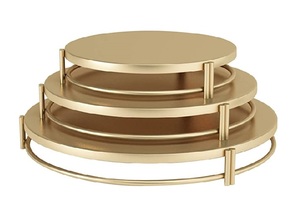 ยืนตกแต่งเค้กชุบทองสำหรับงานเลี้ยงวันเกิดหรูหราตกแต่งโต๊ะแฮนด์เมดตกแต่งเค้กสามชั้นที่ให้บริการยืน - Product Image 3