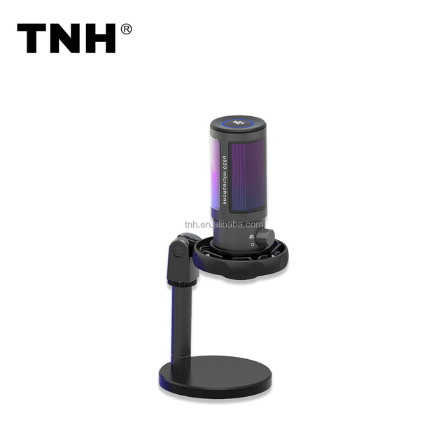TNH USB-850 Wholesale USB Condenser Microphone Kit with RGB Lighting One Touch Mute Noise Reduction for Gaming Podcasting