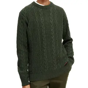Manufaktur 100% Top kualitas tinggi bahan bernapas pria Sweater rajutan desain pria Anda sendiri Sweater rajutan
