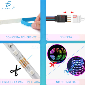 Striscia LED RGB 5050 Bluetooth da 10M con Controllo APP, Luci Musicali, PCB Nero Tagliabile, Connettività USB, Certificazione ETL - Product Image 4