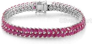 Women's <b>Bracelet</b> Natural Ruby Gemstone July Birthstone Engagement Christmas Gift Handmade Jewelry 925 Sterling <b>Silver</b> <b>Bracelet</b> - Product Image 2