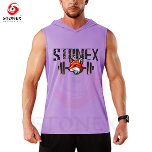 Sweat à capuche de musculation à capuche pour hommes Stringer Muscle Cut Off Sweats à capuche de gymnastique sans manches pour hommes - Product Image 5