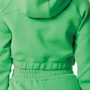 Sudadera corta de cuello alto de forro polar Sherpa grueso para mujer, estilo coreano, para estudiantes, otoño-invierno, con media cremallera, cálida - Product Image 6