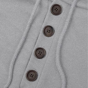 Sudadera con capucha para hombre SOFT BLENDED FLEECE Botón de peso pesado Sudadera con capucha con bolsillo de gran tamaño - Product Image 4