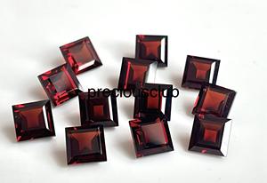 Granate Natural Talla Cuadrada 4mm - Granate Rojo Suelto Talla Cuadrada de Alta Calidad - Product Image 3