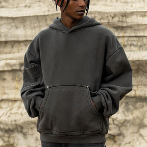 Rainbow Touches Custom 2026 Vintage 400 GSM Sweat-shirts à épaules tombantes lourds à capuche surdimensionnés rétro délavés à l'acide Sweat-shirt pour homme - Product Image 3