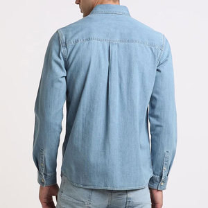 Camisa vaquera para hombre de diseño único de la mejor calidad, Camisa vaquera de manga corta de Color personalizada para hombre, Camisa vaquera Vintage de moda - Product Image 3