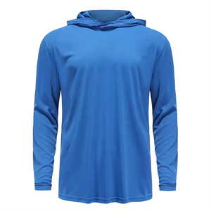 Sweat à capuche de pêche respirant à manches longues en polyester de haute qualité avec logo frontal, protection UV, séchage rapide, prix fabricant - Product Image 1