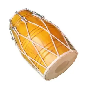 Nouvel instrument de musique indien en gros mariage traditionnel-Kirtan Dholak indien en bois Dholak avec écrou et boulons à bas prix