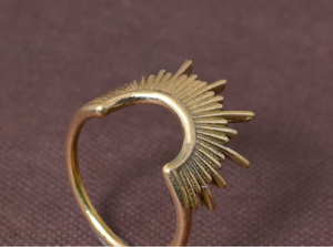 Bague en laiton soleil plaqué or, ajustable, tendance, pour femme, bijoux de mode - Product Image 5
