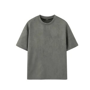 Nueva Colección Primavera Verano, Camiseta Holgada de Manga Corta para Hombre y Mujer, Color Gris Sólido, Material de Algodón - Product Image 1