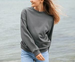 Sweat-shirt pour femme en gros, surdimensionné, manches longues, personnalisé, de haute qualité, 100% coton, molleton lourd, 420 GSM, épaules tombantes - Product Image 3