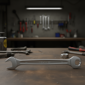 Chiave Combinata Cromata con Estremità Aperta e Anello Piegato - Product Image 3