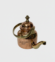 Théière/Cafetière moderne en cuivre martelé à la main, bec en laiton, poignée en métal résistante à la chaleur, capacité de 500 ml, couvercle inclus
