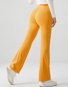 Leggings de yoga décontractés en tricot respirant, taille haute, effet push-up, pour le sport et le fitness, 100 % coton, vente en gros - Product Image 5