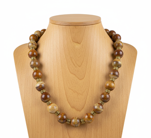 Collar de Cuentas de Jaspe de Agua Dulce con Cristales, Plata Tibetana y Oro, de 18 Pulgadas, para Mujer, Hecho a Mano, Geométrico, Moderno y Natural, de Rudra Gems - Product Image 3