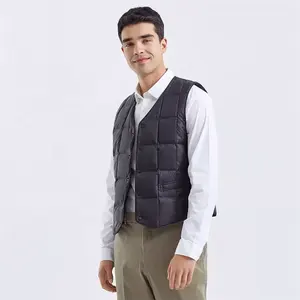 Chaqueta sin mangas acolchada con cremallera de invierno para hombre con prendas de vestir exteriores de lona de alta seguridad y chaleco acolchado para exteriores - Product Image 6