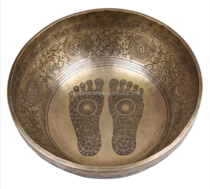 ขันร้องแก้วแกะสลักขนาดใหญ่พิเศษ สำหรับบำบัดด้วยเสียง ทำสมาธิ โยคะ - สำหรับการปฏิบัติธรรมะ ขันร้องแก้วบำบัดขนาดใหญ่ - Product Image 1