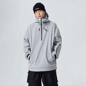 Sweat à capuche de qualité supérieure pour hommes en coton et polyester pour les saisons d'hiver Logo brodé personnalisé Teint dans la couleur - Product Image 2