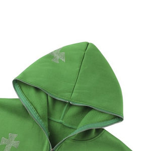 hoodies Premium Quality Latest Design Men <b>Rhinestone</b> Hoodies New Arrival Zipper Full Zip-up <b>Rhinestone</b> Drawstring <b>Hoodie</b> - Product Image 6
