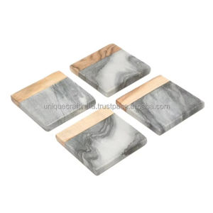 Los posavasos redondos de mármol blanco más vendidos, posavasos de piedra hechos a mano con acabado liso para interiores de cocina, último diseño - Product Image 4