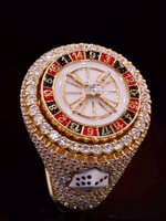 Bague Roulette Personnalisée en Moissanite Diamantée, Argent Sterling 925, Style Hip Hop Luxe, pour Soirées, Unisexe