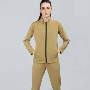 Survêtement à fermeture éclair pour femmes, ensemble de vêtements de sport extensibles de haute qualité avec veste à fermeture éclair et pantalon de survêtement idéal pour les activités quotidiennes - Product Image 2