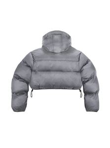 Blouson d'hiver en toile pour homme avec logo personnalisé, col montant, logo frontal, imperméable, coupe-vent, respirant, fermeture éclair, style urbain - Product Image 2