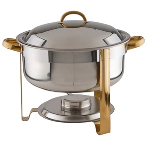 Bas prix et chauffe-plats martelés classiques pour les fêtes en acier inoxydable excellent pour les mariages avec couvercle et support de vaisselle - Product Image 1