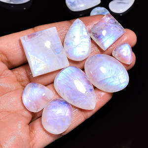 Pierre de lune arc-en-ciel naturelle, semi-précieuse, en quartz, cabochon, formes variées, tailles personnalisées, haute qualité, pour la fabrication de bijoux - Product Image 1