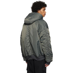 เสื้อแจ็กเก็ตเบสบอลบอมเบอร์กระดุมเต็มทรงพลัสไซส์ผ้าโพลีเอสเตอร์สำหรับผู้ชายเสื้อโค้ทลำลองสำหรับฤดูหนาวออกแบบได้ตามต้องการ - Product Image 2