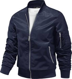 Chaquetas Bomber de satén de seda para hombres y mujeres de estilo callejero personalizado con logotipo frontal con cremallera chaquetas universitarias para el invierno - Product Image 4